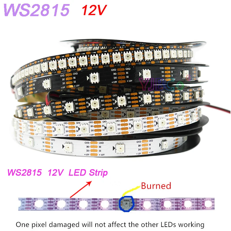 Умная Светодиодная лента WS2812B WS2815 WS2812 5 В 12 30 60 144 светодиодов на метр SMD 5050 RGB
