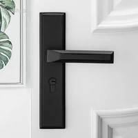 black space aluminum door handle indoorbedroom door lock bathroom door lock split silent door lock door hardware