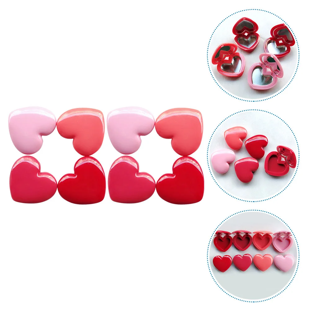 

8pcs Empty Makeup Eyeshadow Box Heart Shaped Lipstick Container Case DIY Cosmetics Container with Mirror