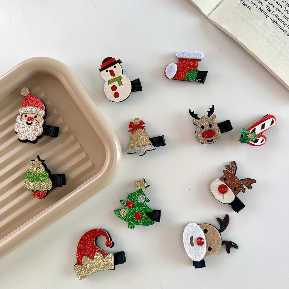 

New 1Pcs Cute Christmas Hair Clip Christmas Tree Santa Claus Hair Band Baby Hairpins Headwear Girl Christmas Hair Accessories