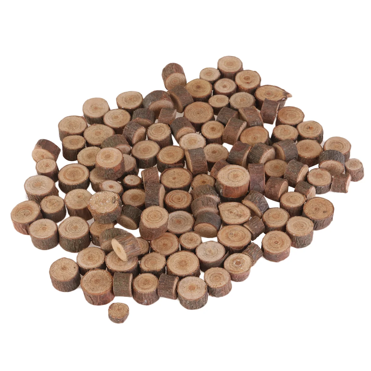 

100pcs 1-2CM Blank Wood Slices Discs for DIY Crafts Embellishments