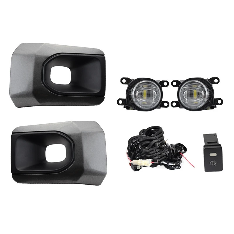 

1Pair Car Foglight For Toyota Hilux Revo Rocco 2020 2021 Car Front Bumper Fog Lamp Light With Cable Bezel