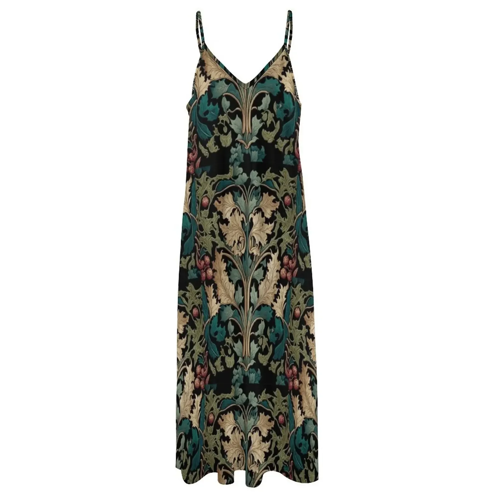 Осеннее платье без рукавов с ботаническим принтом и цветочным женский летний