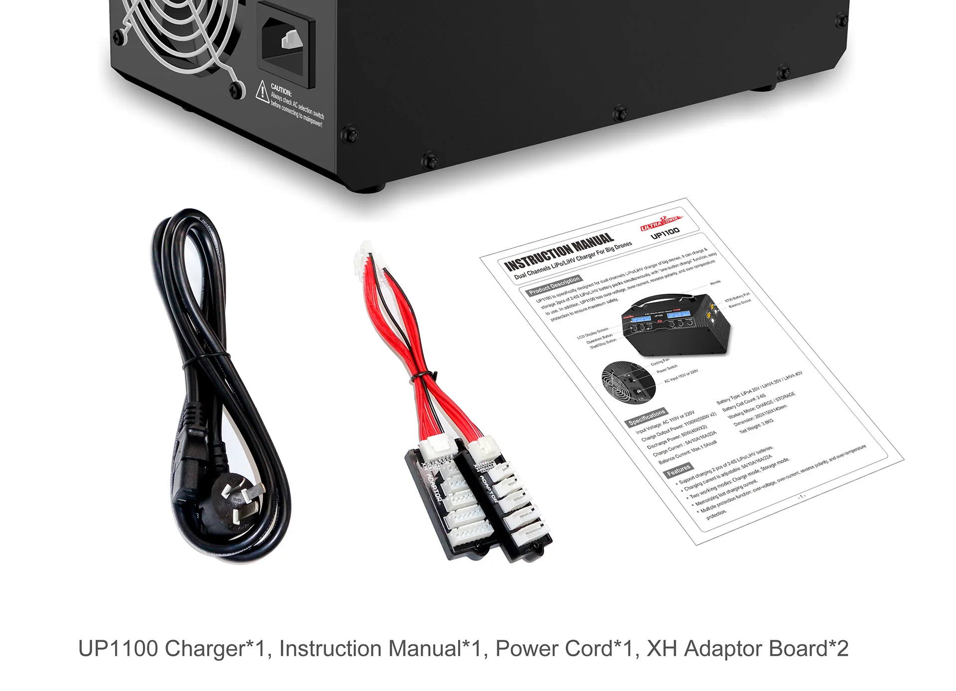 ULTRAPOWER UP1100 Двухканальное интеллектуальное зарядное устройство с множественной защитой, регулируемая, 1100 Вт, 22 А, радиоуправляемая модель, аккумулятор 26S (art.: 3920cd956ef69) - 3920cd956ef69