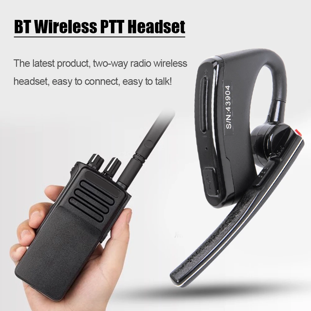

Walkie Talkie PTT Wireless Headset Bluetooth-compatible Bidirectional Radio Earphones for Motorola EP450 GP88 CP88