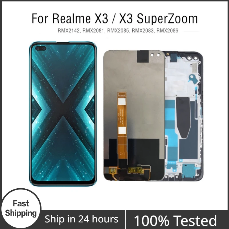 ЖК-дисплей 6,6 дюйма для Realme X3 SuperZoom RMX2086 RMX2142 RMX2081 RMX2085 RMX2083, сенсорный экран с дигитайзером в сборе