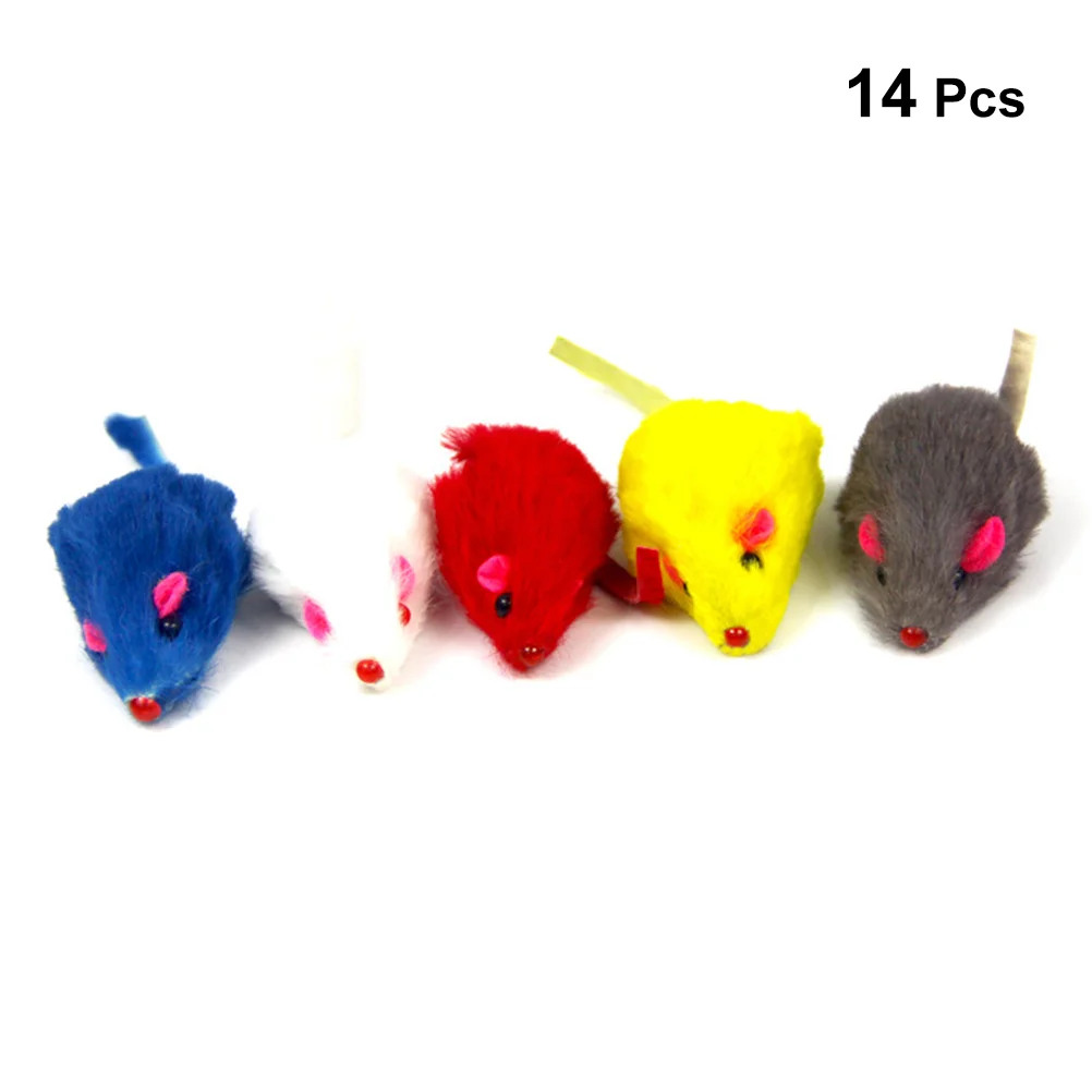 

14 Pcs Fluffy Stuffed Animals Cat Playing Toys Pet Supplies Catcher Accessories