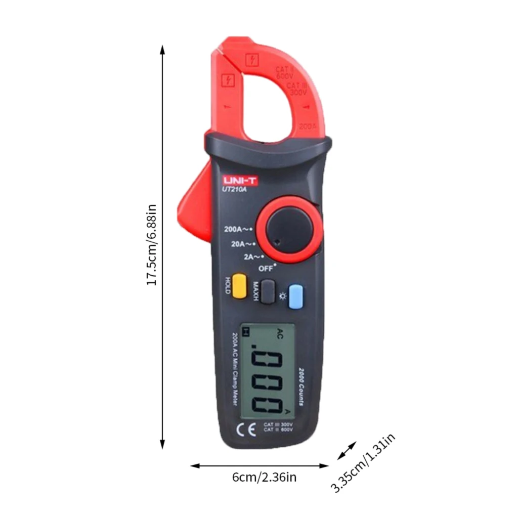 

Digital Clamp Meter Mini AC DC Current Tester Resistance Voltage Detection Multimeter UT210A