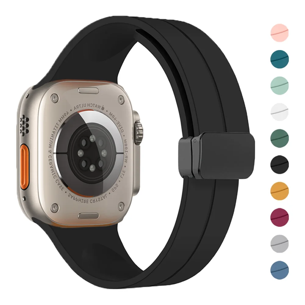Silicone Strap For Apple watch series 7 8 SE 6 5 4 3 44mm 40mm 45mm 41mm 42mm 45 mm correa Bracelet Apple watch ultra band 49mm