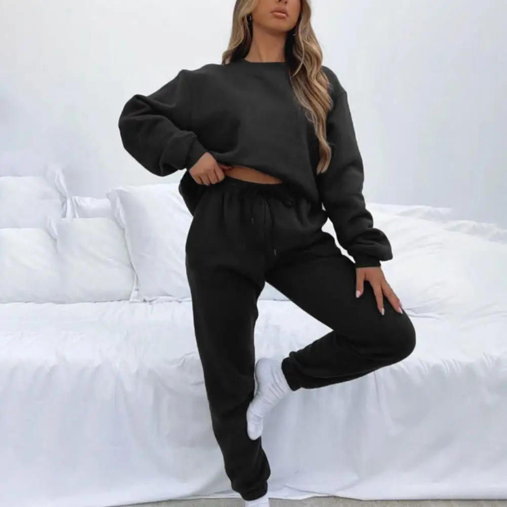 

Polyester Suit for Women Stylish Women's Oversized Sweatshirt Lounge Set Comfy Two-piece Suit with Baggy for Home for Women