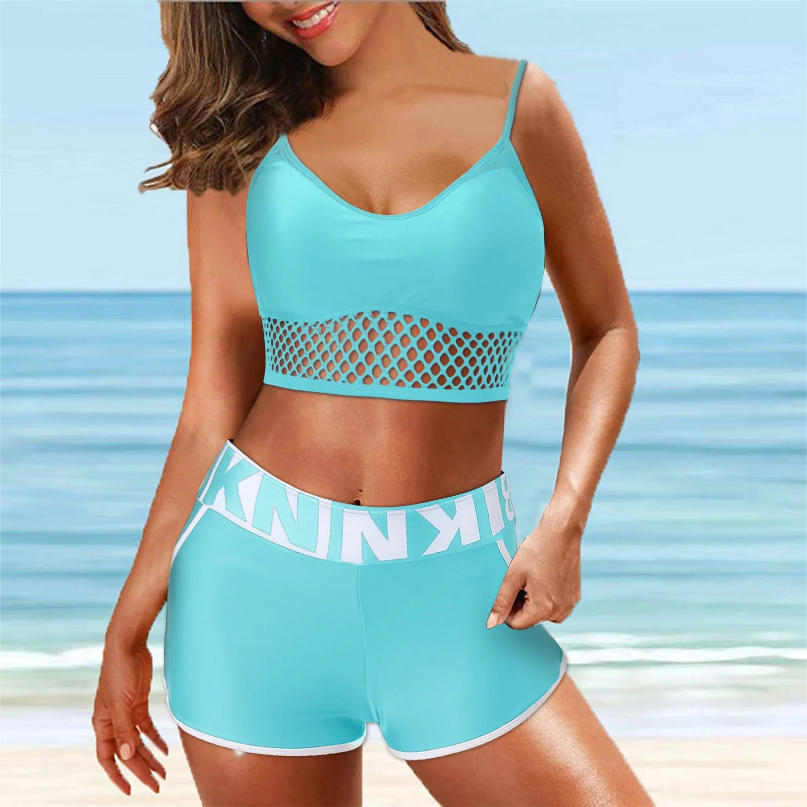 

Sexy High Waist Bikinis Women's Tankini Large Bikini Set Digital Print Swimsuit 2022 New Beach Bathing Suspender Beach Split