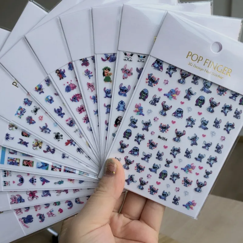 Стич мультяшные наклейки для ногтей принадлежности дизайна 3D украшения