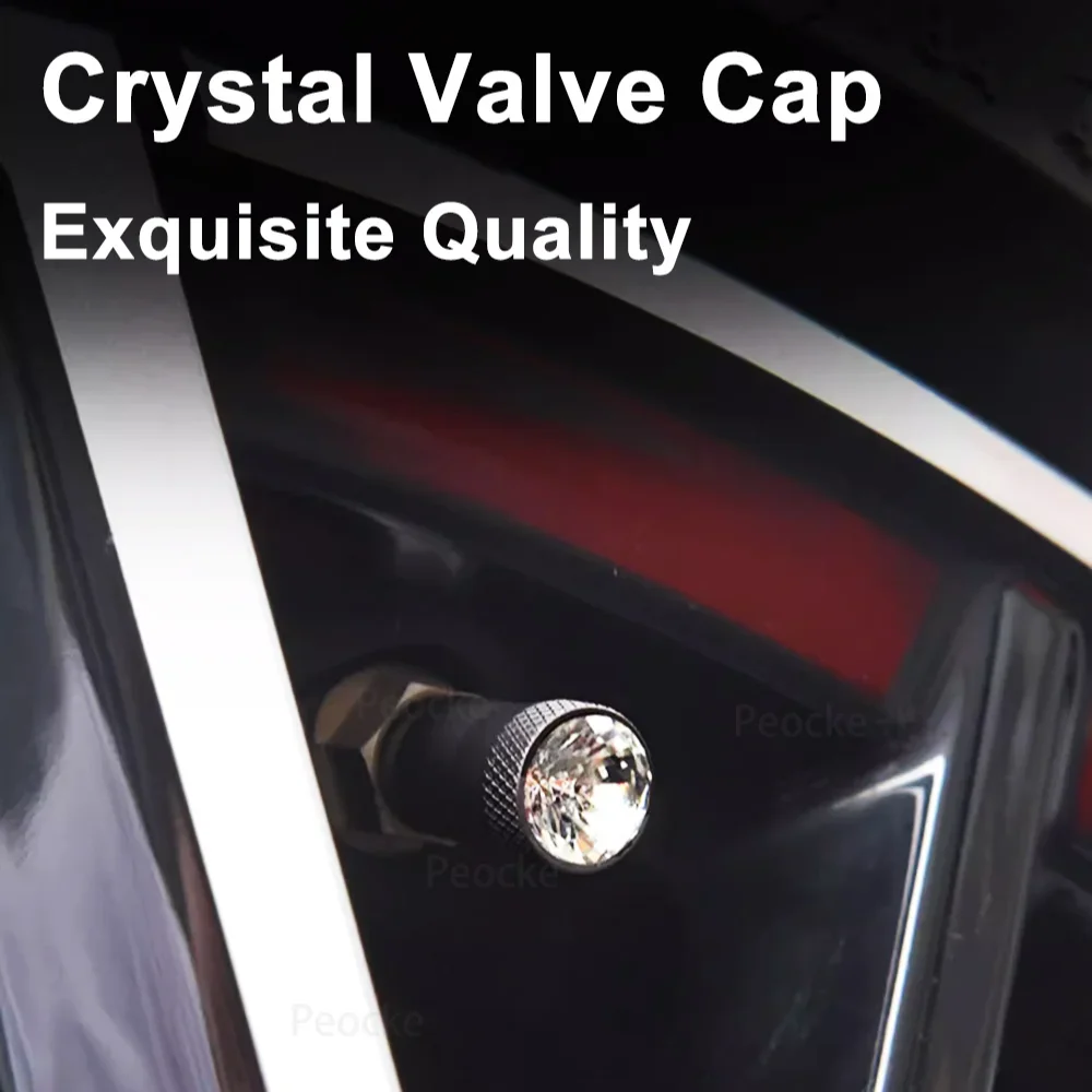4 шт. универсальная крышка клапана с кристаллами для автомобильных шин заглушка
