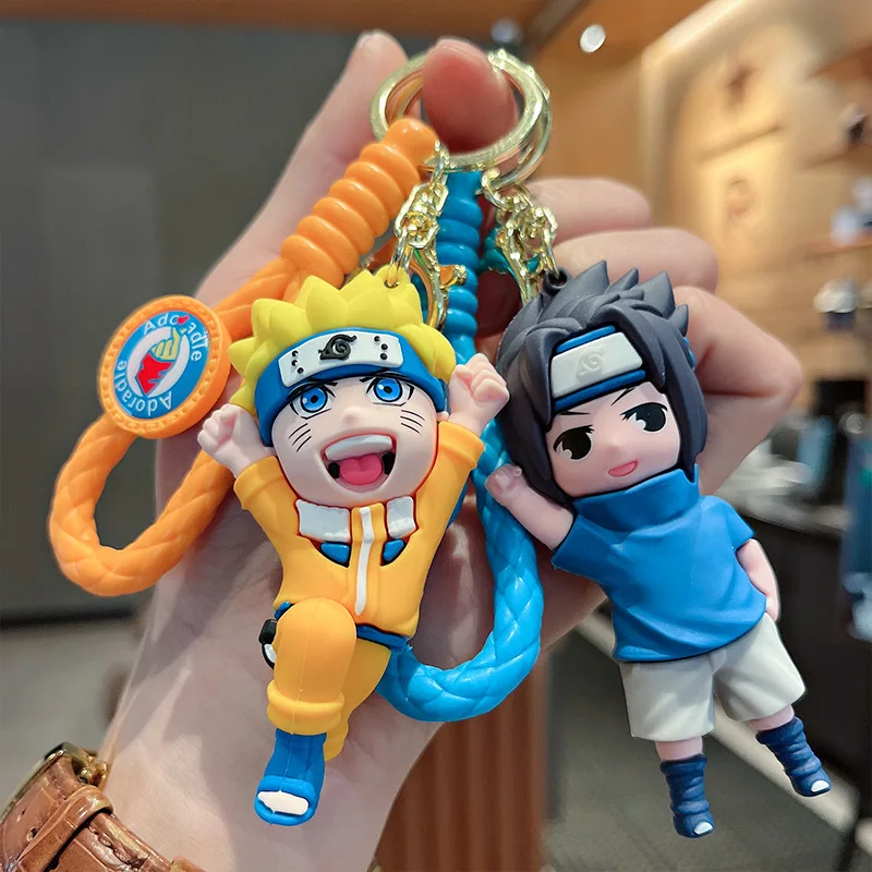 

Anime Naruto Key Chain Kakashi Naruto Sasuke Three-dimensional Doll Car Key Chain Pendant Decorative Holiday Gift for Friends