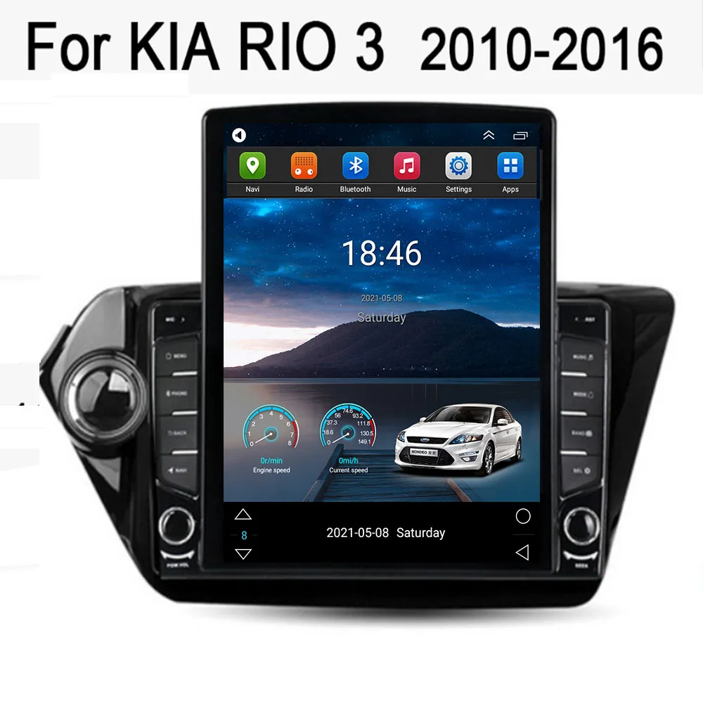 

For Tesla Style 2Din Android 12 Car Radio for KIA RIO 3 2010 2011-2016 Multimedia Video Player GPS Stereo Carplay DSP RDS Camera