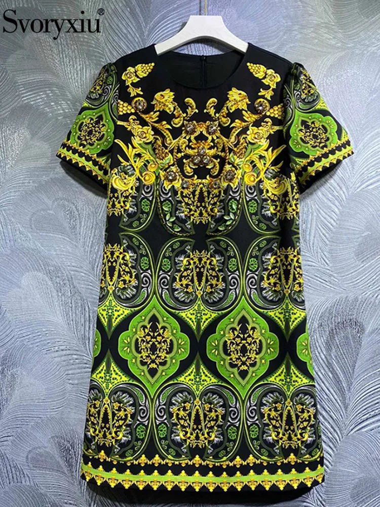 

Женское Короткое платье Svoryxiu, разноцветное свободное облегающее платье с короткими рукавами, расшитое бисером, в винтажном стиле на лето 2019