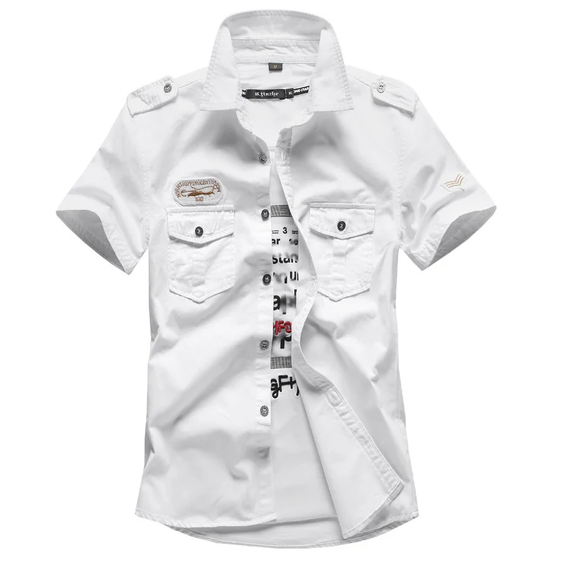 

Big Size 6XL Tactical Shirts Men Summer Short Sleeve Wear-resistant Tactical Shirt Male Military Pilot Combat Camisas De Hombre