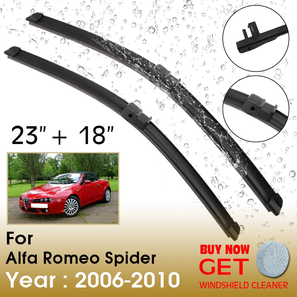 

Car Wiper Blade For Alfa Romeo Spider 23"+18" 2006-2010 Front Window Washer Windscreen Windshield Wipers Blades Accessories