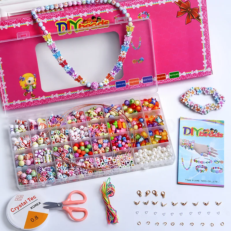 

32 grid new fashion children's beaded toys handmade diy beaded bracelet to cultivate creativity educational girl toys