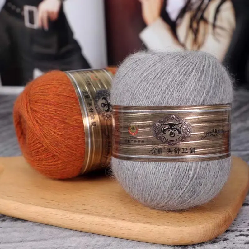 1 шт. стандартная пряжа ручной работы из норковой шерсти средней толщины