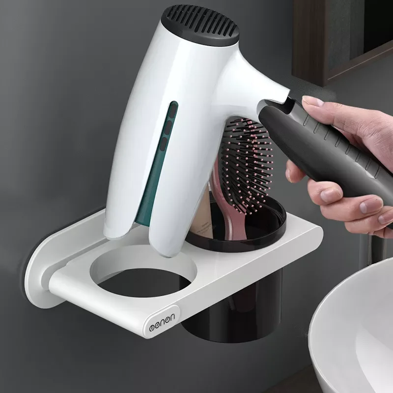 

Wall Mounted Hair Dryer Holder Hanging Hair Dryer Shelf Toilet Free Punching Wall Hanging Horse Hair Dryer Rack Organizer