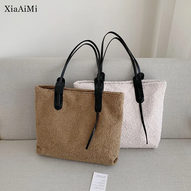 

Ladies Soft Zipper Plush Bag 2021 Winter New Style All-Match Fashion Retro Large-Capacity Carry-On One-Shoulder Handbag