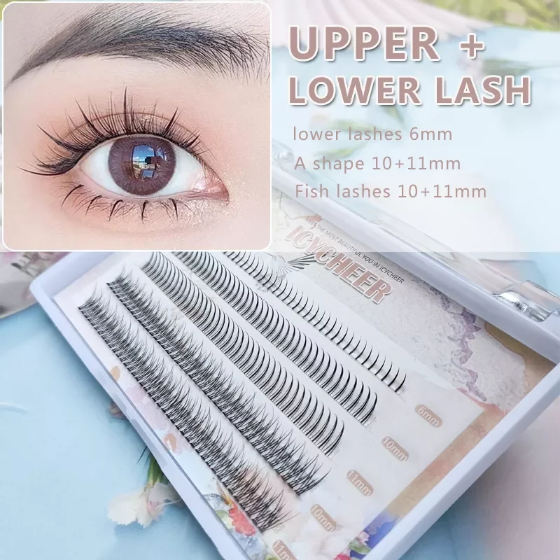 New in Lashes Mix Bottom Lashes A Shape Fish Tail False Eyelashes Fairy Extension Pre Fan Russian Volume Soft Natural Cilia free