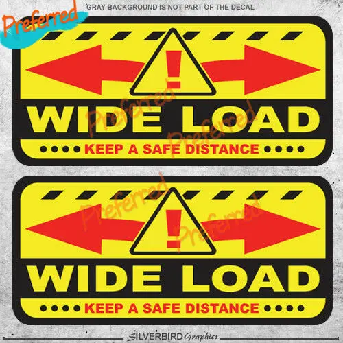 

2x Wide Load Sticker Decal Truck Vehicle Warning Safety Vinyl Label Car Sticker Decal Decor Motorcycle Off-road Trunk Vinyl