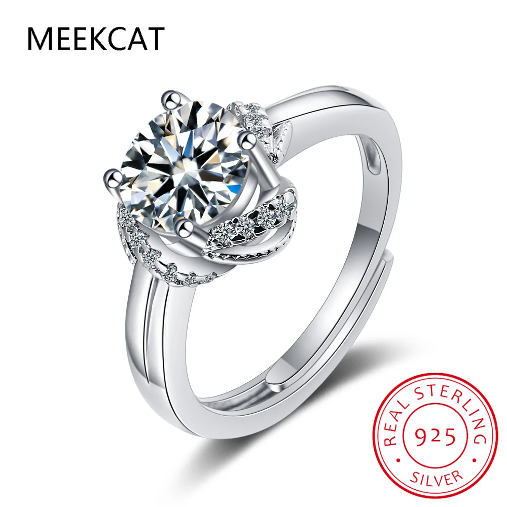 Кольцо с муассанитом D цвета VVS1 для женщин свадебные изысканные украшения
