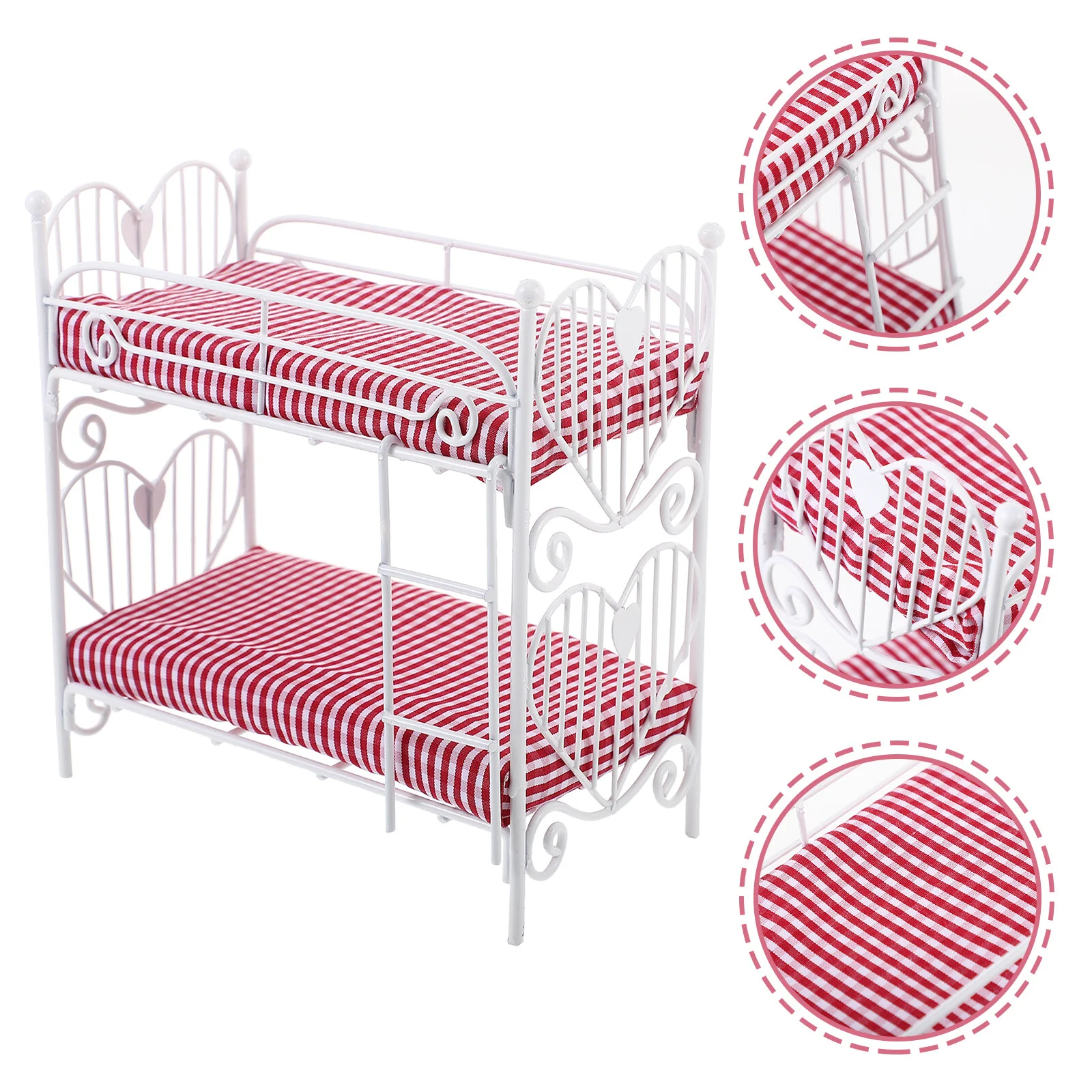 

House Mini Bunk Bed Decor Miniature Furniture Ornament Toy Toys Children's Room Accessory