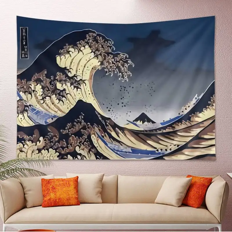 

The Great Wave Off Kanagawa Japanese Tapestry Art Printing Cheap Hippie Wall Hanging Bohemian Wall Tapestries