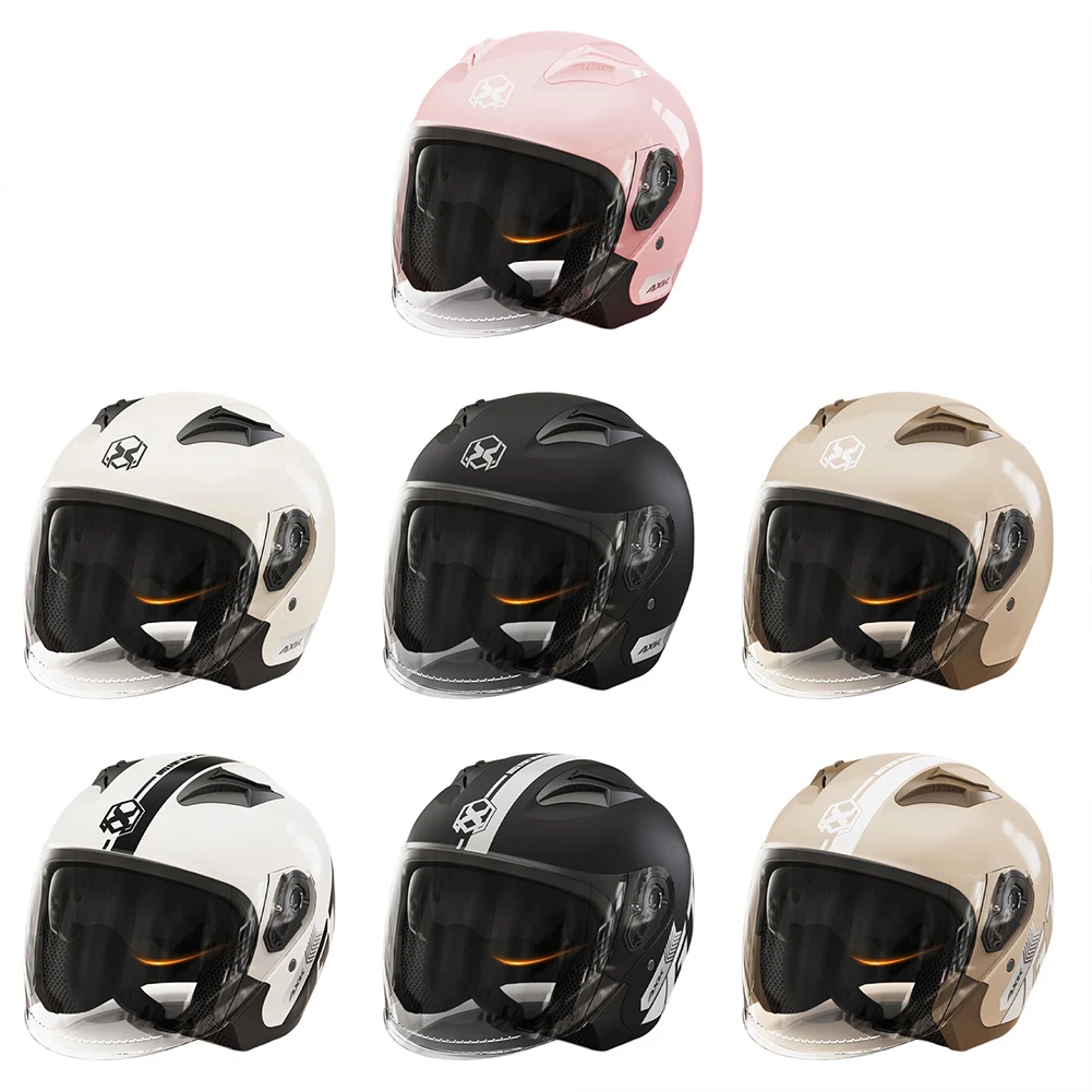 Мотоциклетный шлем с открытым лицом для мужчин и женщин 3/4 полушлем