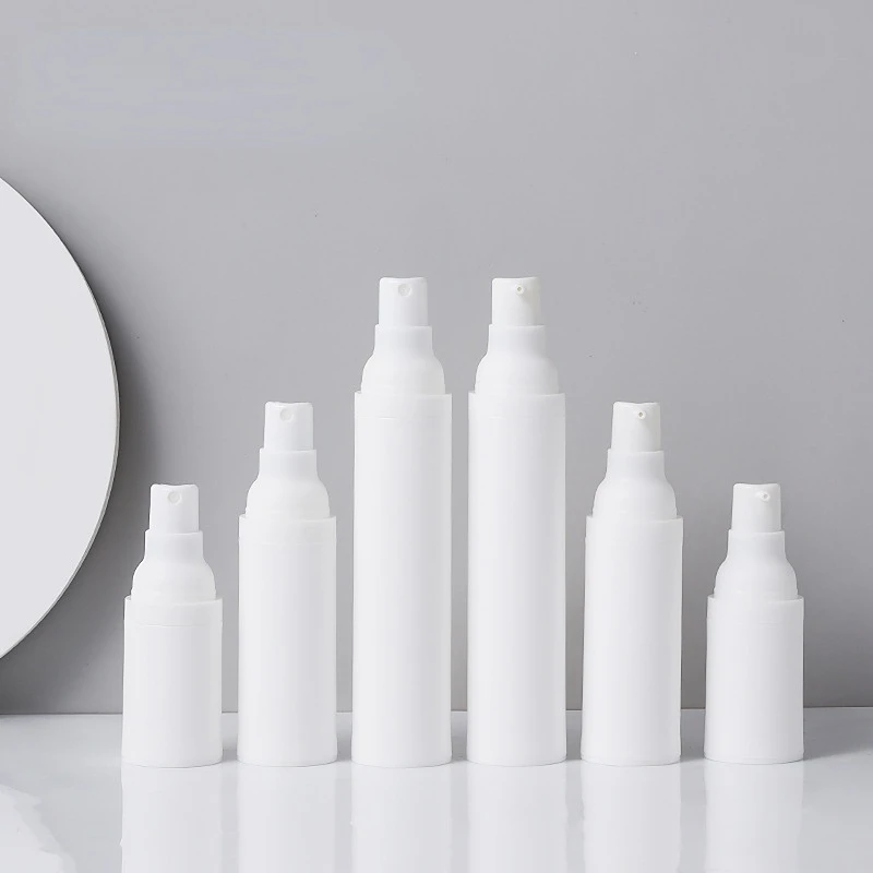 

10pcs 15ml/30ml/50ml Protable Travel Empty PP Material White Frosted Vacuum Refillable Bottles Spray Emulsion Cosmetics Bottling
