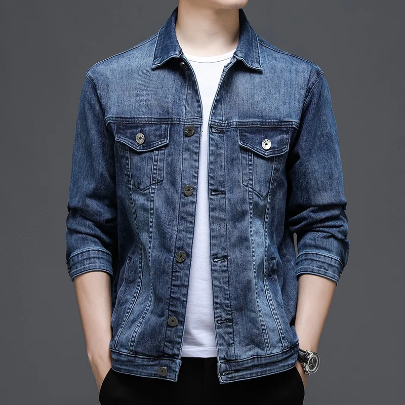 

New Fashion Korean Denim Jacket Young and Middle-aged Men's Leisure Long Sleeve Fashion Casual Jacket