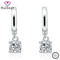 huisept women earrings 925 silver jewelry with zircon gemstone drop earrings for wedding promise party bridal gifts accessories