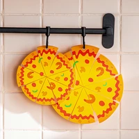 creative irrgular heat resistant pvc cup coasters cartoon pizza soft rubber mat non slip coaster kitchen accessories 10cm
