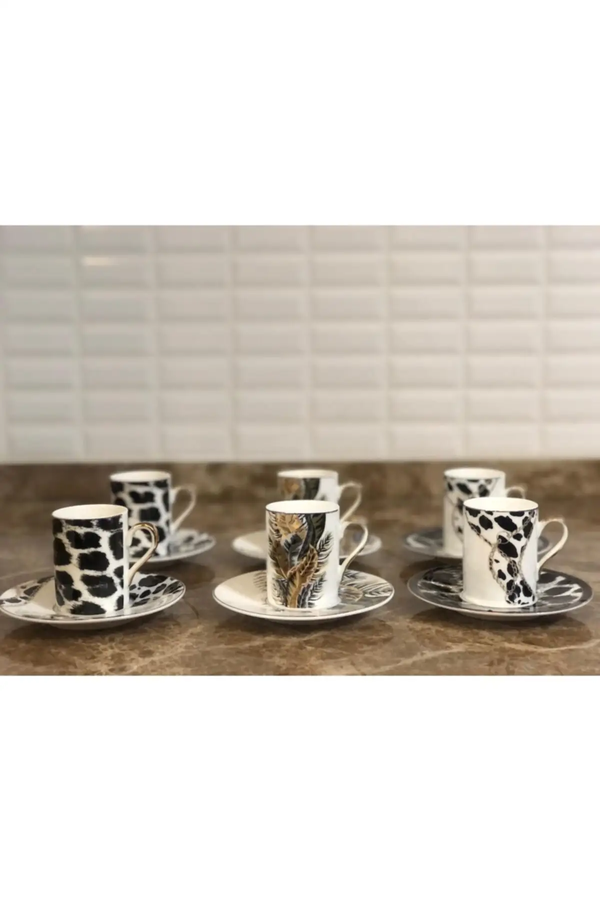 

Amazing Turkish Greek Arabic Coffee & Espresso Cup Set Cerrahoglu 6 Psc. Tropical Cup Set