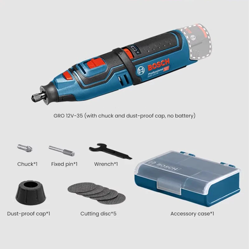 Bosch GRO 12V-35 беспроводной шлифовальный станок с переменной скоростью роторный