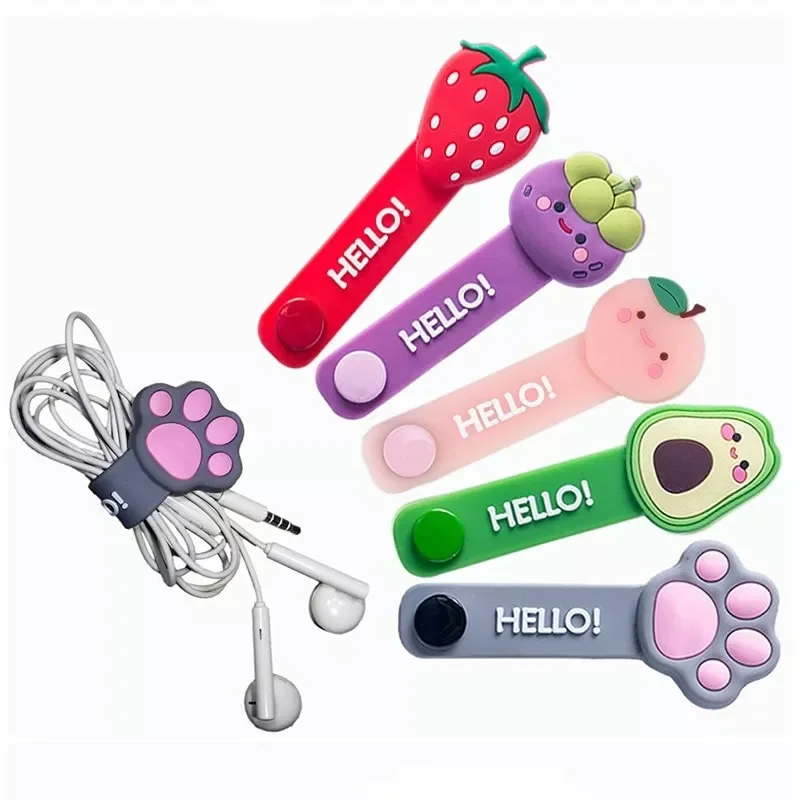 

3pcs Earphone Cable Ties Cord Winder Strap Winder Cord Organizer Cable Straps for Headphone USB Cable Data Cable Charging Wires