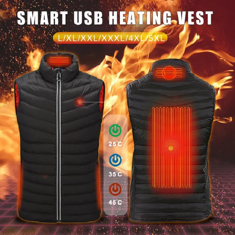 

Outdoor Electric Heated Vest Men Women USB Heating Vest Winter Thermal Cloth Feather Hot Sale Camping Hiking Warm Hunting Jacket