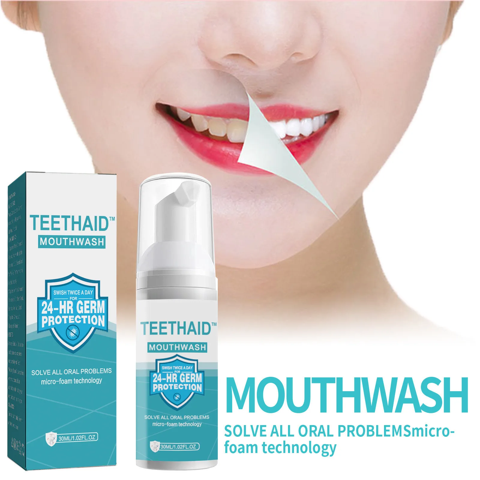 

30ml Whitening Foam Toothpaste For Teeth Cleansing Mousse Remove Yellow Stains Fresh Breath Whitens Tooth For White Bright Smile