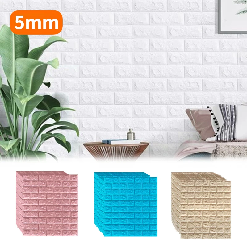 

3D Brick Pattern Wall Sticker Self-Adhesive Panel Waterproof Living Room Decoration Wallpaper Waterproof Sticker Home Decoration