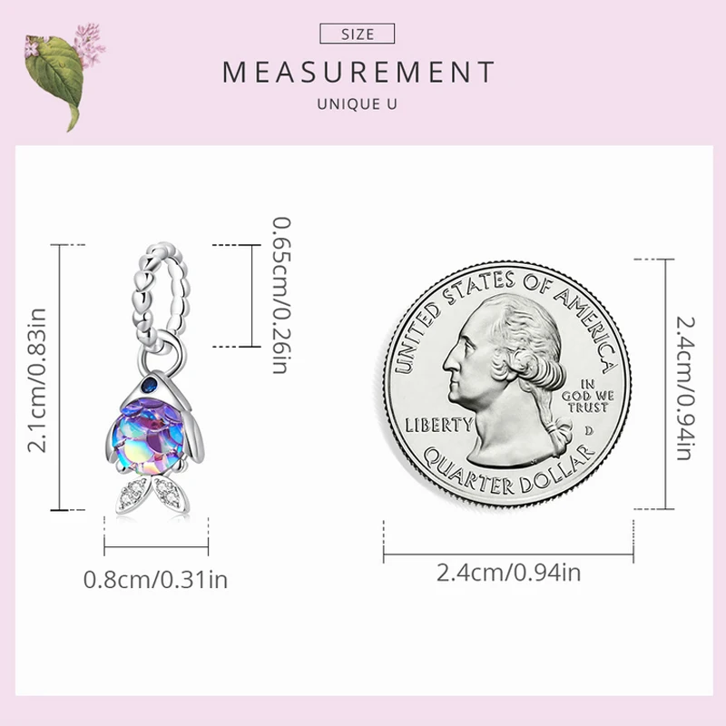 Бусина-Шарм рыба из серебра 100% пробы | Украшения и аксессуары