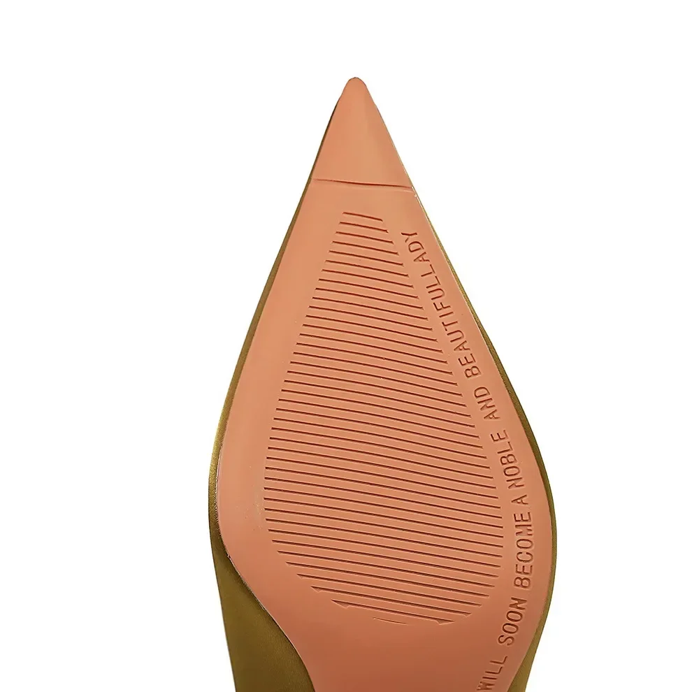 Элегантные Женские Оранжевые Атласные туфли-лодочки на высоком каблуке 7 5 см 10