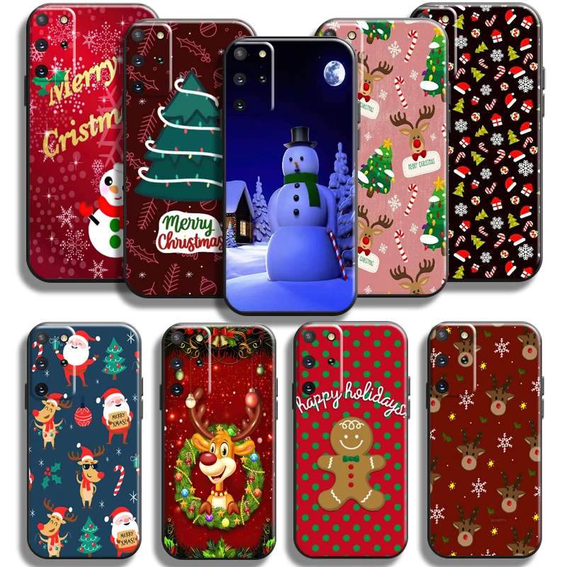 

Santa Claus Christmas Reindeer Phone Case For Samsung Galaxy S22 S21 S20 Plus Ultra S21 S20 FE 5G Funda Carcasa Cases