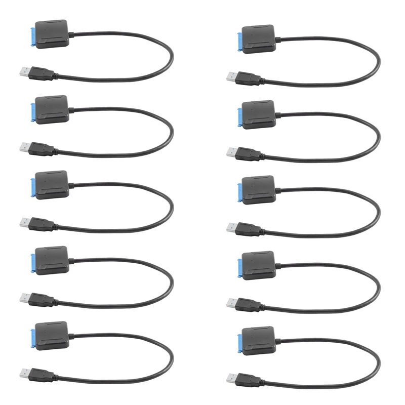 

10X SATA to USB 3.0 2.5/3.5 HDD SSD Hard Drive Converter Cable Line Adapter