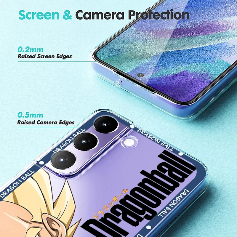 D-Dragon Ball Goku Cool For Samsung S24 S23 S22 S21 S20 FE S10 S9 S8 Plus Ultra Pro Lite 5G Прозрачный чехол для телефона