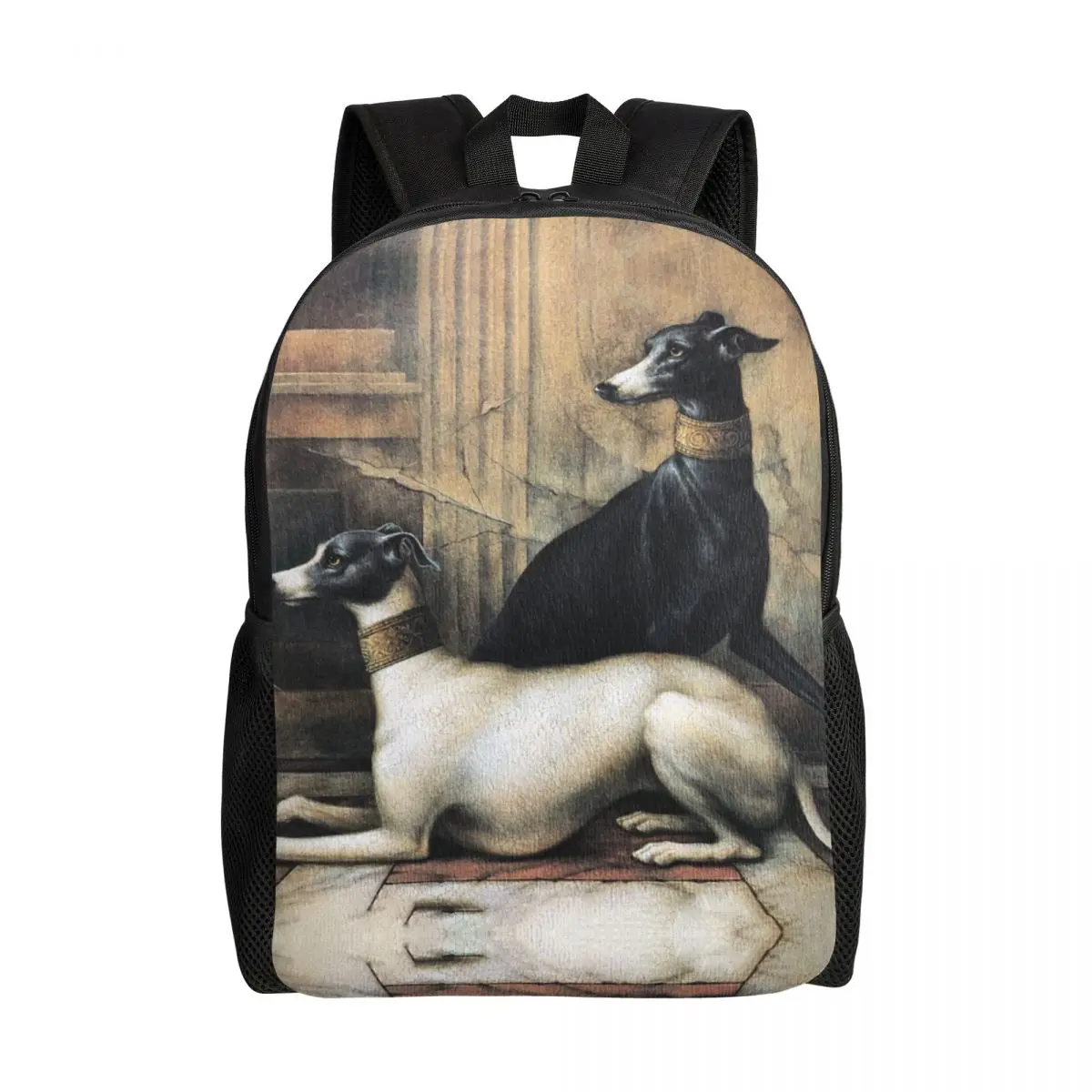 

Greyhounds With Gold Collars Travel Backpack Women Men School Laptop Bookbag Sihthound Dog College Student Daypack Bags