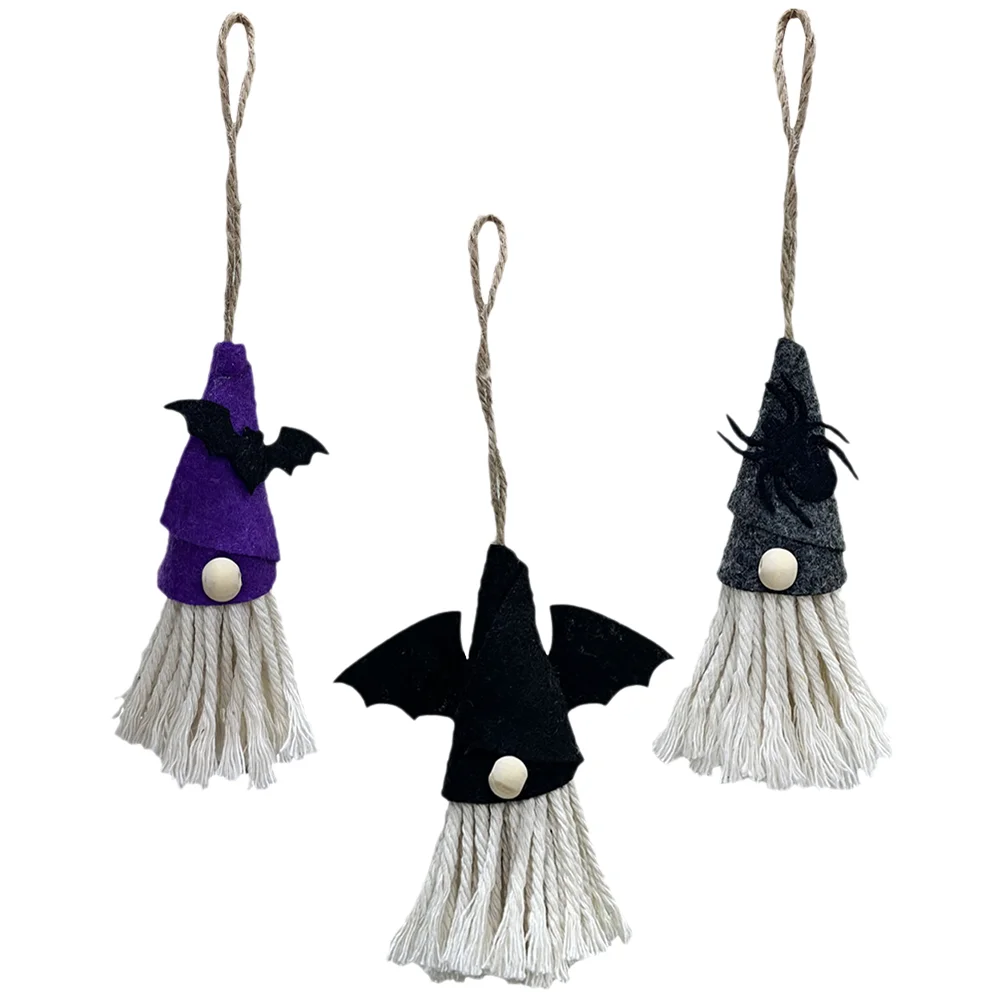 

3 pcs Halloween Spider Gnome Hanging Decors Halloween Bat Gnome Hanging Ornaments for Party