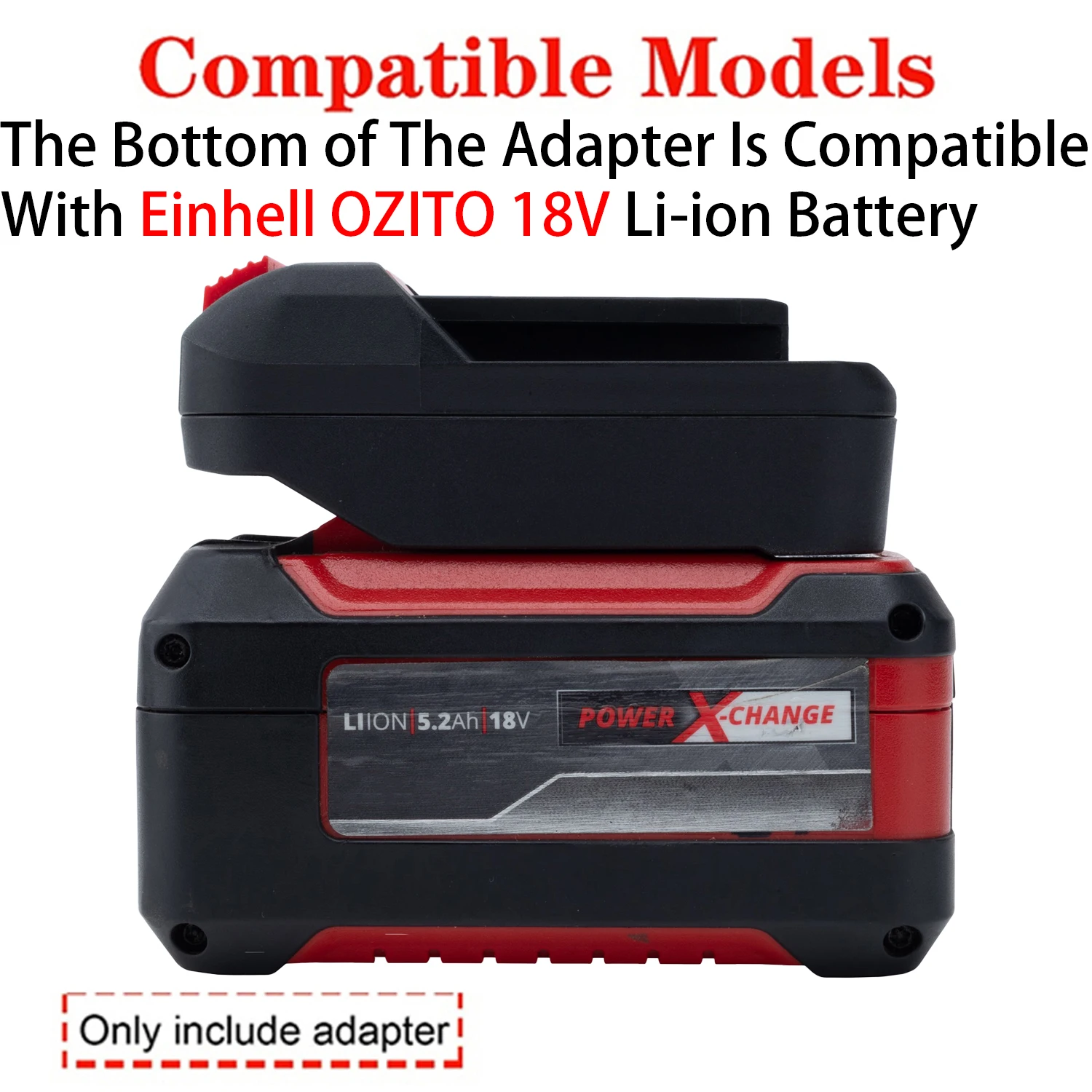 Фото Адаптер-конвертер для инструментов Lidl Parkside X20V Li-Ion, совместимый с аккумуляторами Einhell OZITO 18V Li-Ion, аксессуар для электроинструментов №2